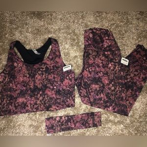 RBX Workout Yoga 3 Piece set NWT Floral Print Size Large
